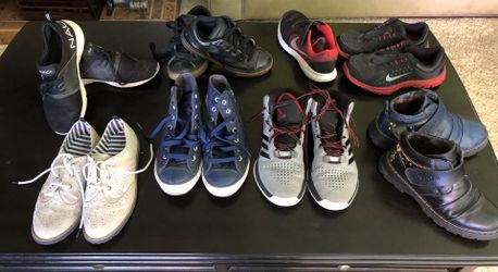10 pair of kids shoes.