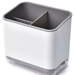 Utensil Holder Cutlery Drainer Sink Caddy, Chopsticks Holder Spoon Chopsticks Fork Drain Rack Basket Storage Holder Organizer Compartment Box (Grey)