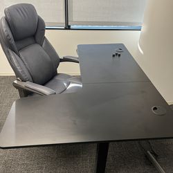 Executive Office Chair + Raising Desk - NEW SET