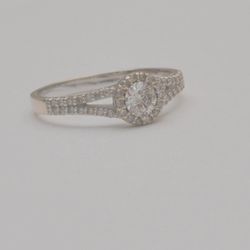 White gold diamond ring preowned 18k white gold solitaire diamond size 8