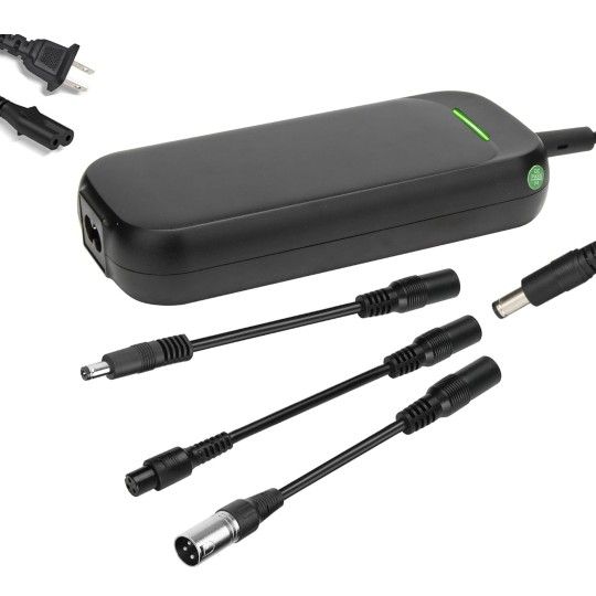 29.4V 2A Charger with 3 Plugs Universal for 24V 25.2V 25.9V 7S Lithium Batteries, 24 Volt Lithium Battery Charger Replacement for Wheelchair, Razor, J