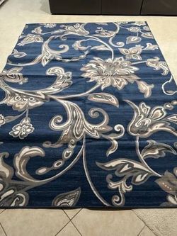 New 9 ft. x 13 ft. Area Rug Madison Floral Navy Blue Indoor Carpet