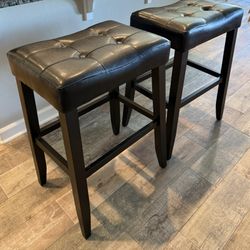 New Coaster 30" Black Saddle Stools (Set of 2)