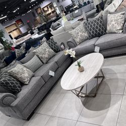 Gorgeous Sofa Set 🩶 Grey Fabric 🥳🥳🥳
