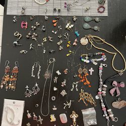 Various Pieces Of Jewelry-Rings, Earrings, Bracelets, Charms, Necklaces 