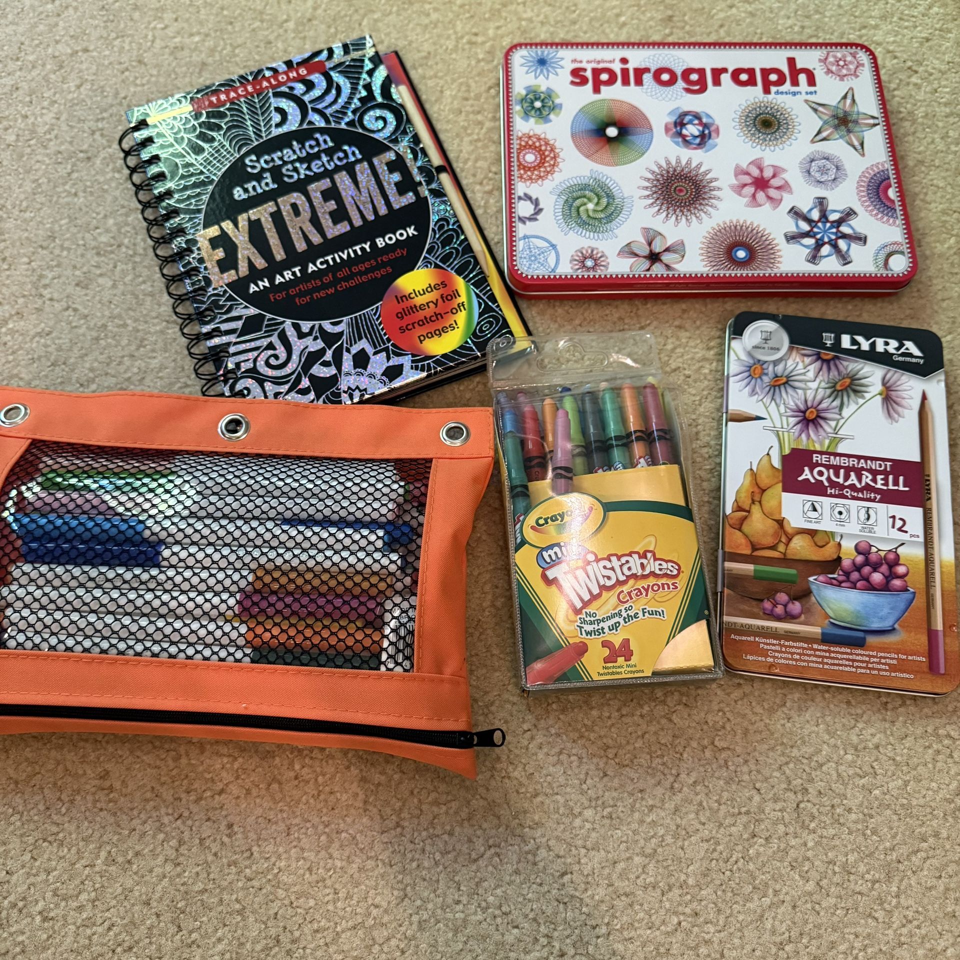 Art Crafts Markers Colored Pencils Crayons Spirograph 