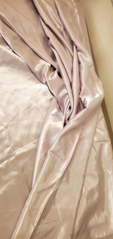 Fabric... Silver Colored Satin 3.5 Yards Long, 60" Wide