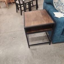 Rustic end table w/ cubby