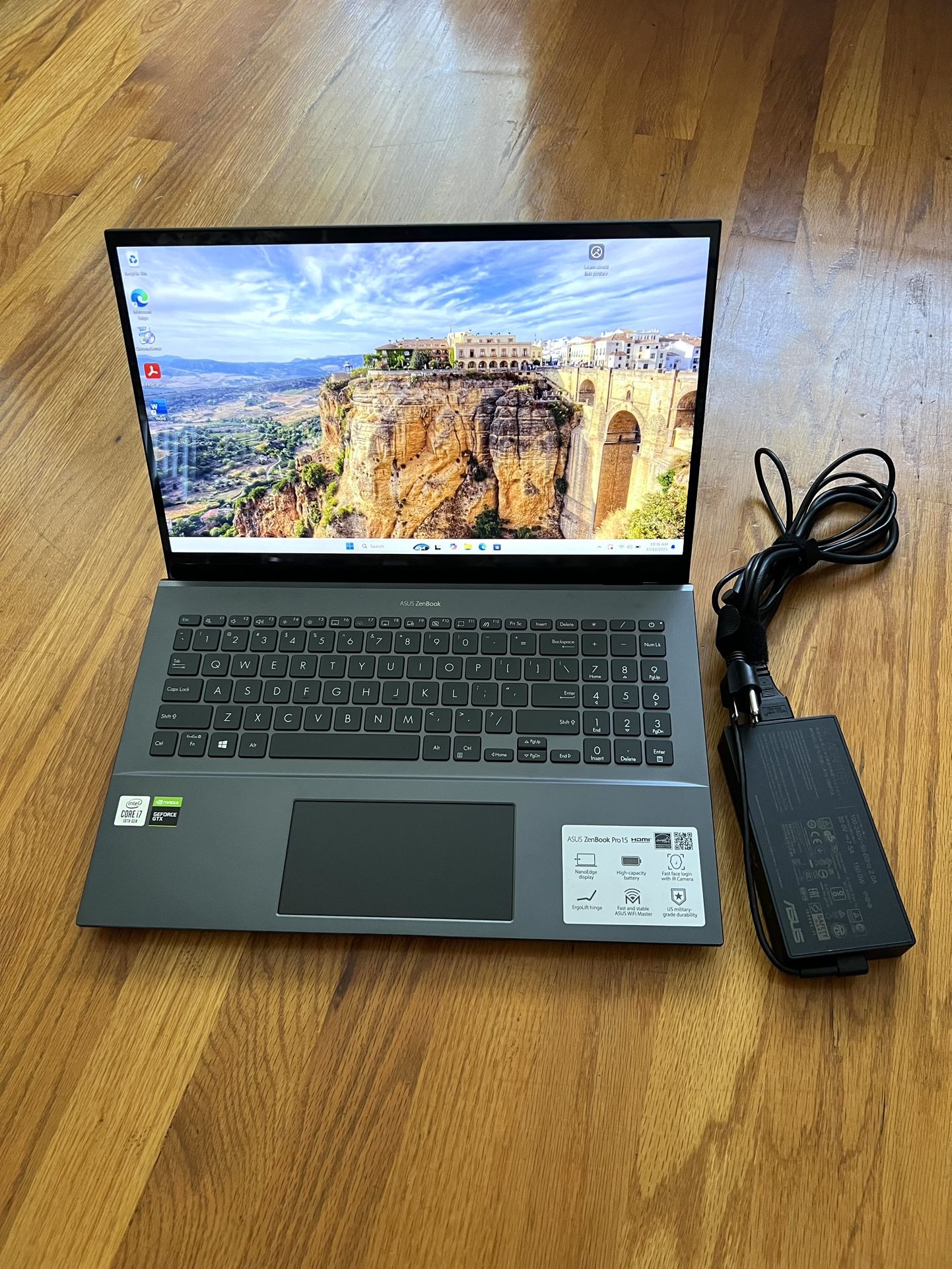 15.6 ASUS ZenBook 15 UX535LI Touchscreen Gaming Laptop Win11 Pro i7 10750H 6-Cores @2.6Ghz 16Gb 256Gb GPU NVidia Microsoft Office 2021