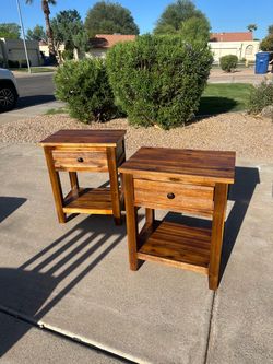 Rustic Wood Night Stands with Drawer