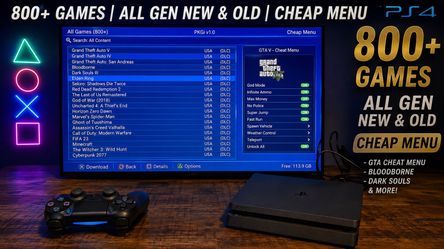 MODED PLAYSTATION 4, GOLDHEN 800+ GAMES CHEAT MENU,