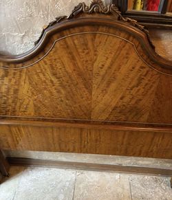 Antique Headboard With Casters ::FULL size bed frame