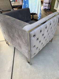 Stunning New Gray Velvet Side Chair Orig Cost $1,059 by Wade Logan- Pick up in Carmichael