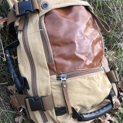 Canvas And Leather Duffle Bag