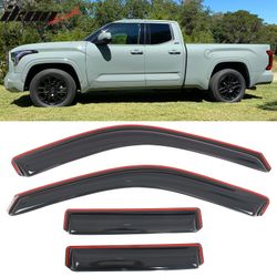 Fits 2022-2026 Toyota Tundra Double Cab Acrylic Window Visors In Channel Deflectors