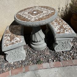 New Coffee Table With 2 Benches Made Out Of Cement Perfect Gift 🎁 