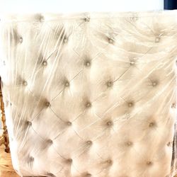 Square Ottoman Coffee Table (Beige Cloth)