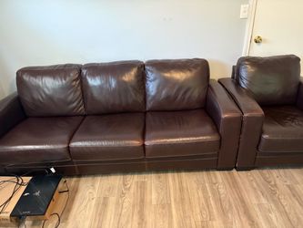 Brown Couch and Chair