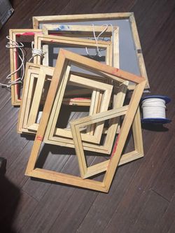 Silk screen frames, screen, and more.