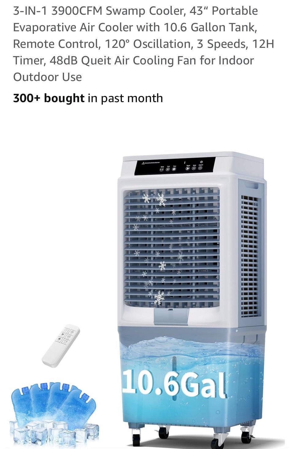 Kegian 3 In 1 3900 CFM SWAMP COOLER
