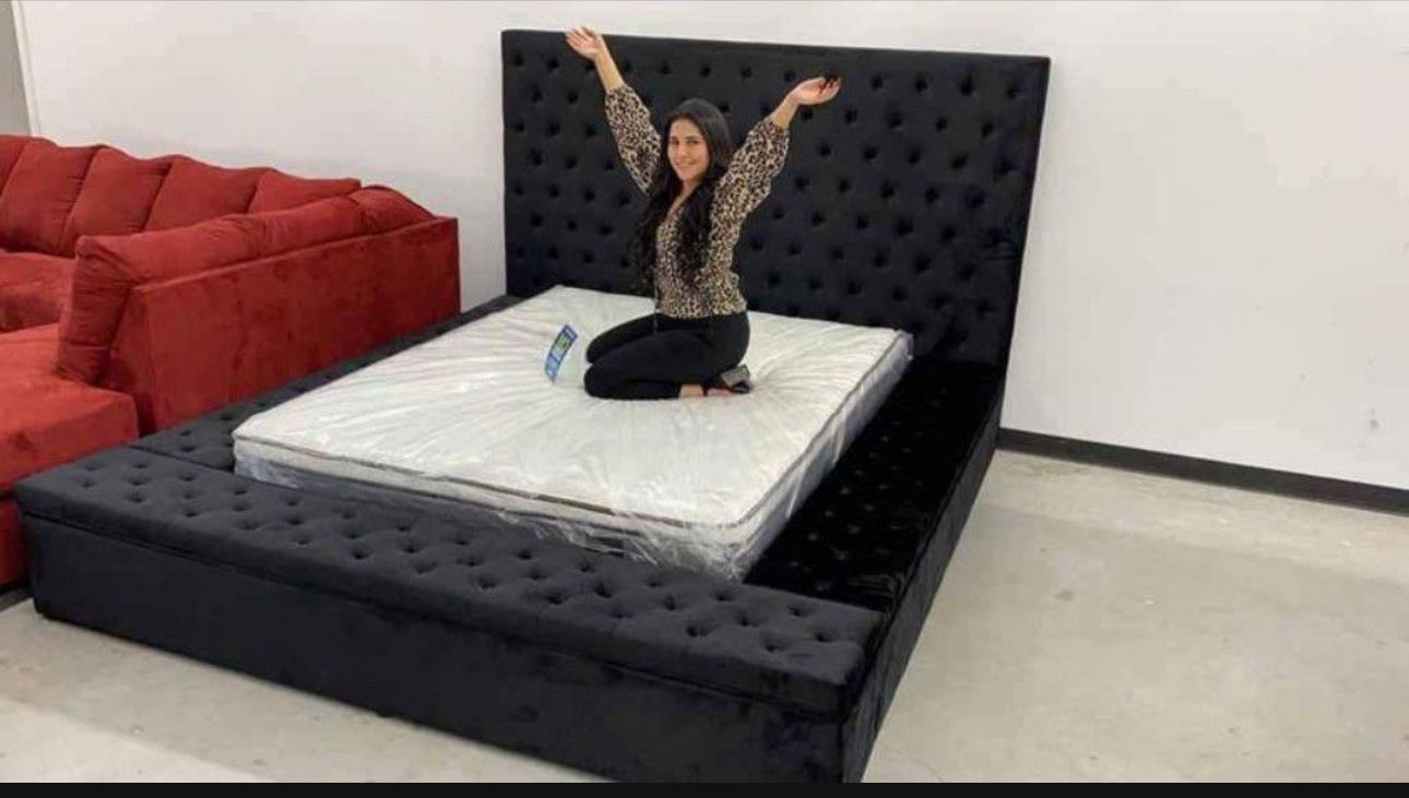NEW QUEEN AND KING SIZE STORAGE BED WITH MATTRESS AND FREE DELIVERY BEDROOM FURNITURE SECTIONAL SOFA SPECIAL FINANCING AND MORE