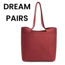 DREAM PAIRS Sustainable Knitted Tote Bag 