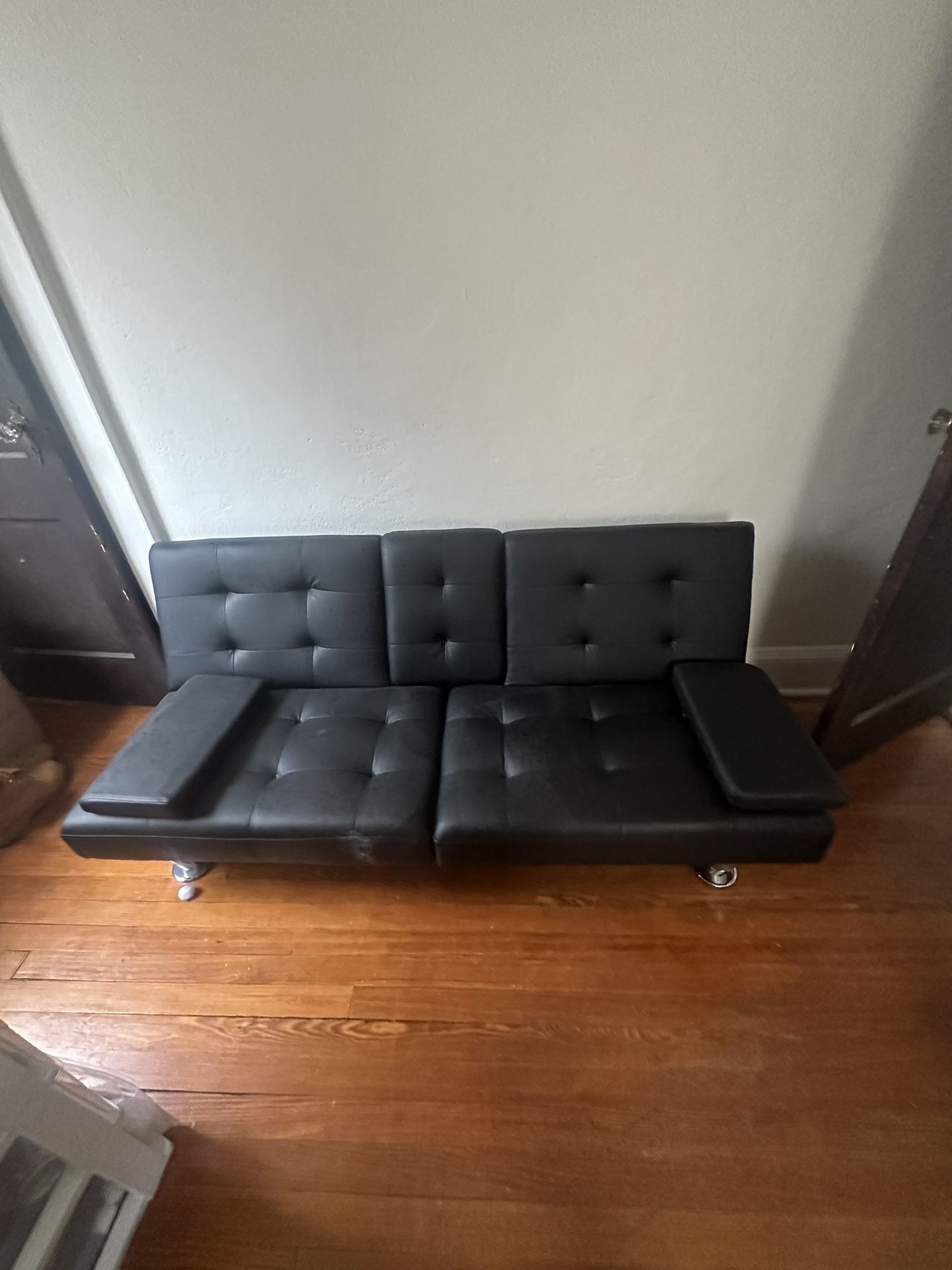Leather Futon sofa bed