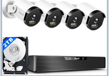 LITYMOL Home Security Camera System, 3K/5MP Wired 4-Cam Kit with AI Human/Vehicle Detection, Color Night Vision, 2-Way Audio, 4K 8CH NVR with 2TB HDD