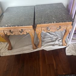 End Tables Marble Wood 