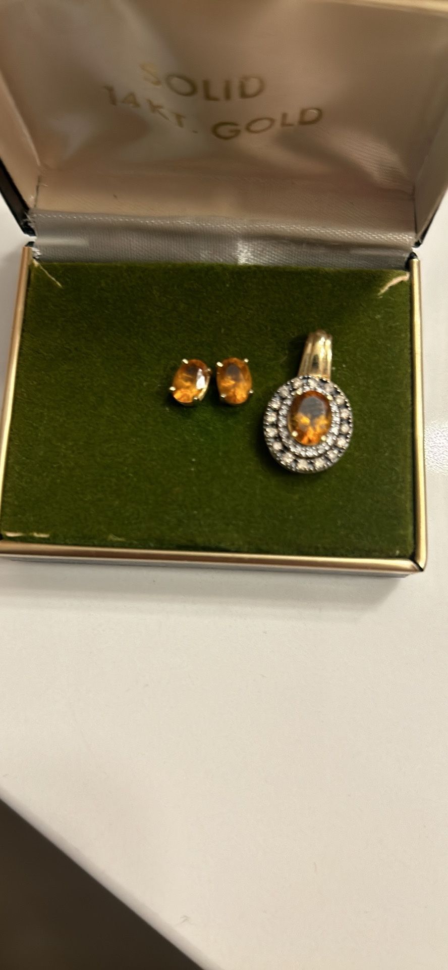 14k Gold Earrings And Pendant 