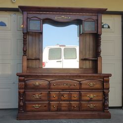Dresser Mirror Bureau Chest of 9 Drawers