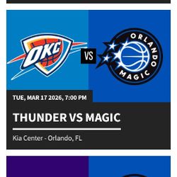 Orlando Magic v OKC Thunder (2 Ticket Package)