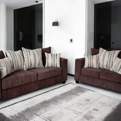 Sofa & Loveseat Luna Brown 