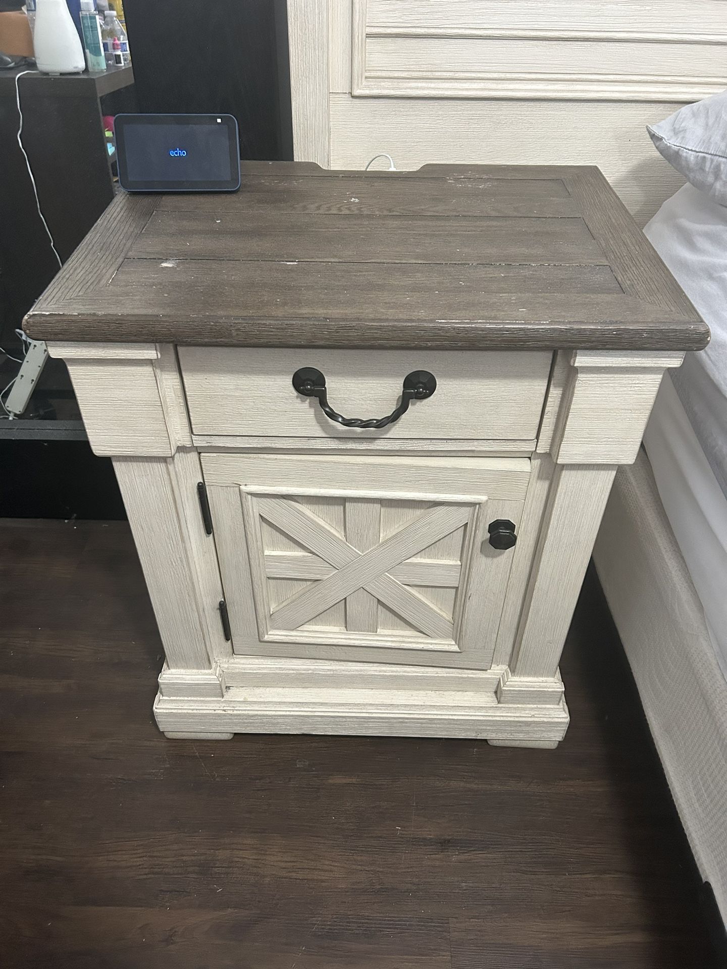 End Table With Outlet And Storage