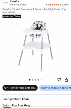 Two EvenFlo 4 in 1 highchair/ table