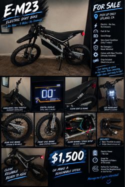 -Read description- VALTINSU EM23 ELECTRIC DIRT BIKE  “7 Miles”
