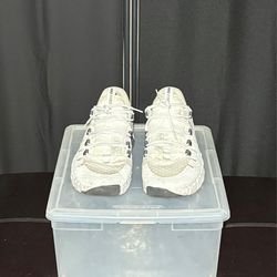 Nike Free Metcon 5 in the Summit White/Light Silver/Iron Grey/Bright Mandarin colorway. Size: 12