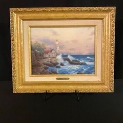 1997 “Beacon Of Hope” Thomas Kinkade 1st Edition Lighthouse Canvas Print Painting