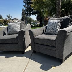 Brand New. (Set of 2) Lane Furniture Sofa Chair. Pewter color. $449