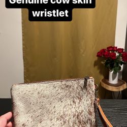 Genuine Cow skin Wristlet