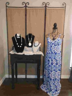 Dresses and necklaces