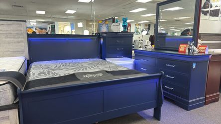 Blue 5pc Bedroom Furniture Set $599