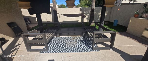 Large homemade solid wood sectional