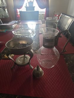 Antique crystal tea or coffee warmer