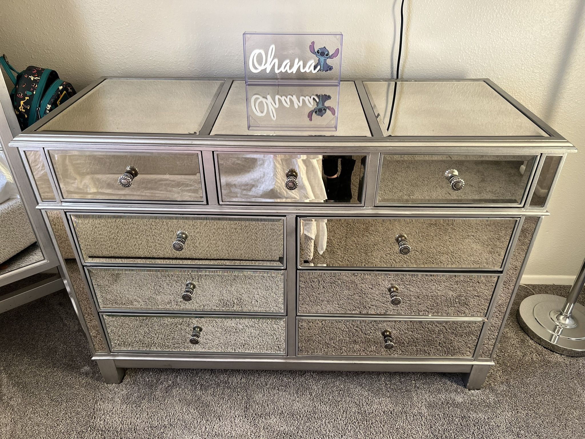 Mirror Dresser With Nightstand