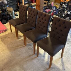 Four Gray Dining Room Chairs 