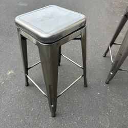 Two Metal Swivel Stools 