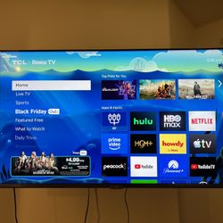 TCL 55” 6-Series Roku 4K QLED TV (55R635) + Free Wall Mount
