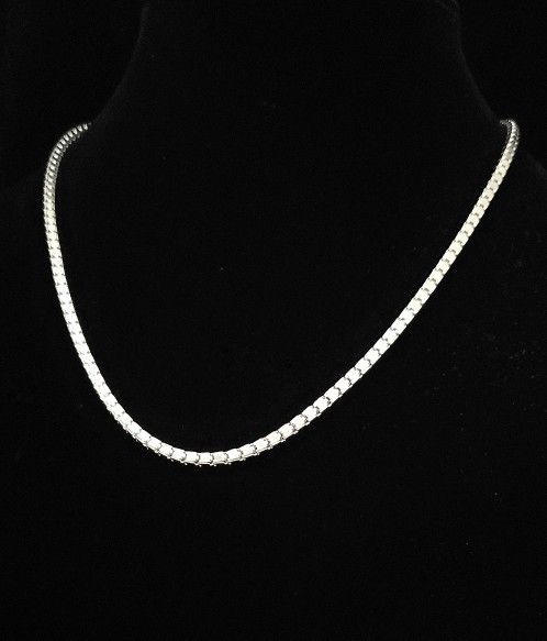 19.5" x 4mm 316L Stainless Steel Box Snake Link Chain, Lobster Clasp. NEW!