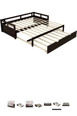 Daybed converts to king size w trundle